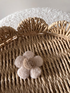 Alligator speld - Bloem crème/bruin