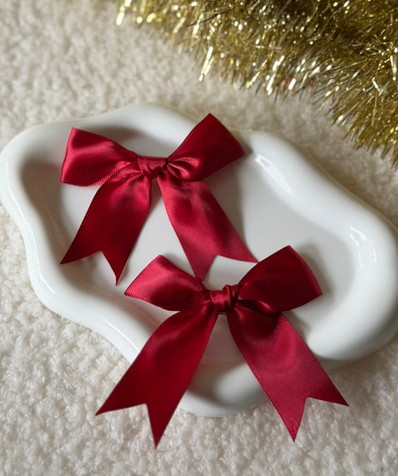 Alligator speld - Strik bordeauxrood 2 stuks