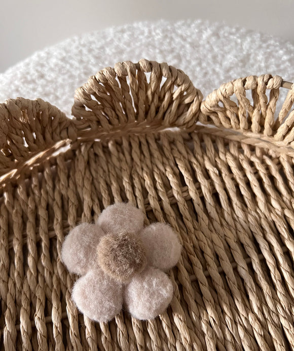 Alligator speld - Bloem crème/bruin